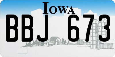 IA license plate BBJ673