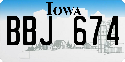 IA license plate BBJ674