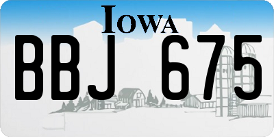 IA license plate BBJ675