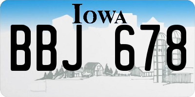IA license plate BBJ678