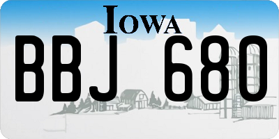 IA license plate BBJ680