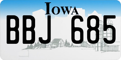 IA license plate BBJ685