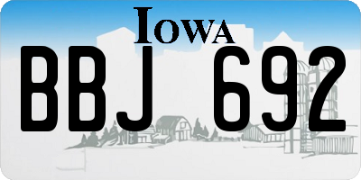 IA license plate BBJ692