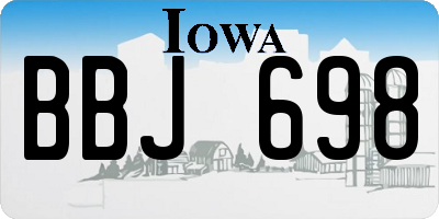 IA license plate BBJ698