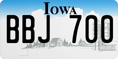 IA license plate BBJ700