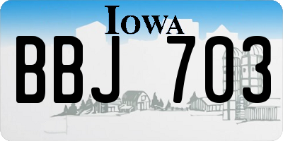 IA license plate BBJ703