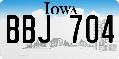 IA license plate BBJ704