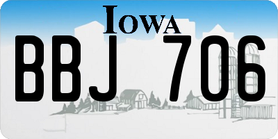 IA license plate BBJ706