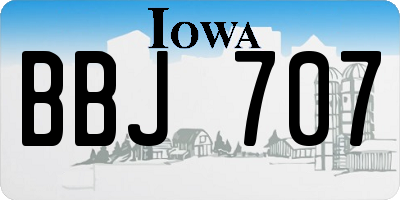 IA license plate BBJ707