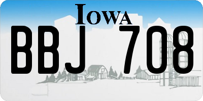 IA license plate BBJ708