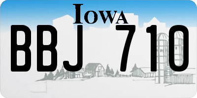IA license plate BBJ710