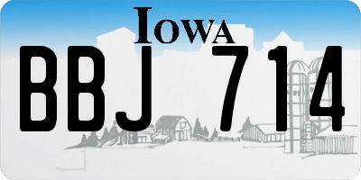 IA license plate BBJ714
