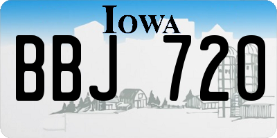 IA license plate BBJ720