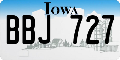 IA license plate BBJ727