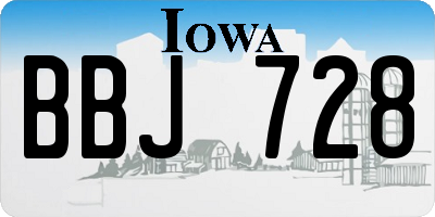 IA license plate BBJ728