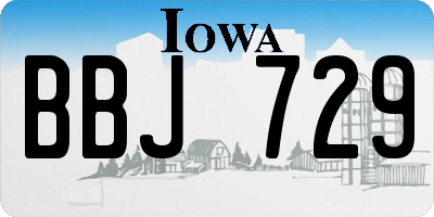IA license plate BBJ729
