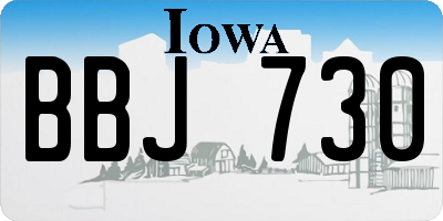 IA license plate BBJ730
