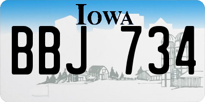 IA license plate BBJ734