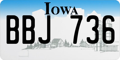 IA license plate BBJ736