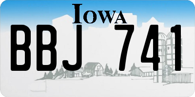 IA license plate BBJ741