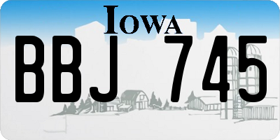 IA license plate BBJ745