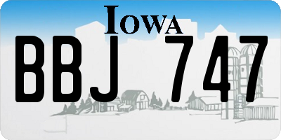 IA license plate BBJ747