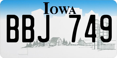 IA license plate BBJ749