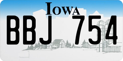 IA license plate BBJ754