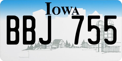 IA license plate BBJ755