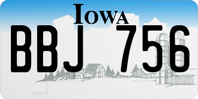 IA license plate BBJ756