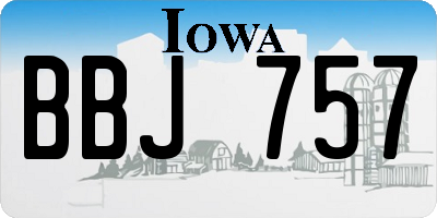 IA license plate BBJ757