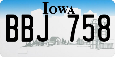 IA license plate BBJ758