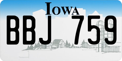IA license plate BBJ759