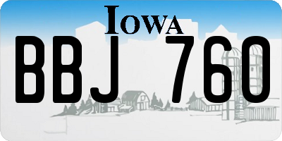 IA license plate BBJ760