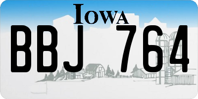 IA license plate BBJ764