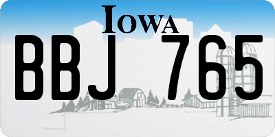 IA license plate BBJ765