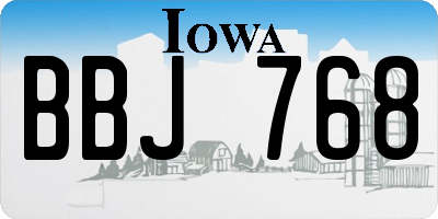 IA license plate BBJ768