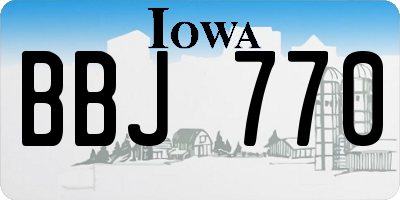 IA license plate BBJ770