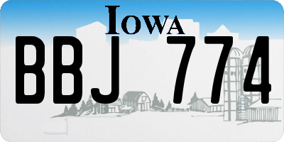 IA license plate BBJ774