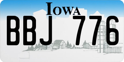IA license plate BBJ776