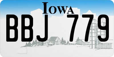 IA license plate BBJ779