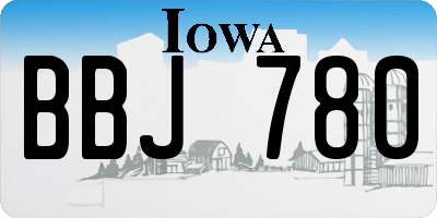 IA license plate BBJ780