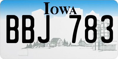 IA license plate BBJ783