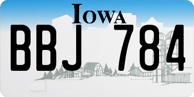 IA license plate BBJ784