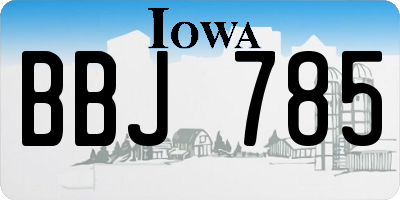 IA license plate BBJ785