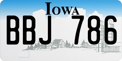 IA license plate BBJ786