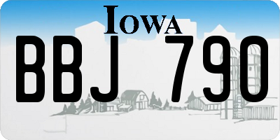IA license plate BBJ790