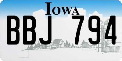 IA license plate BBJ794
