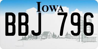 IA license plate BBJ796
