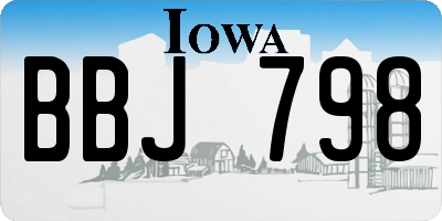IA license plate BBJ798